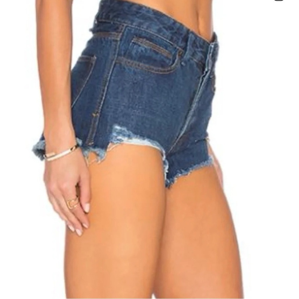 Free People Dark Blue Jean Shorts